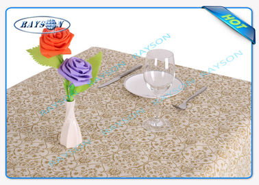 Gewebe-Tischdecken Pantone-Farbe 45gsm Spunbond nicht gesponnene weiße zusammengebracht