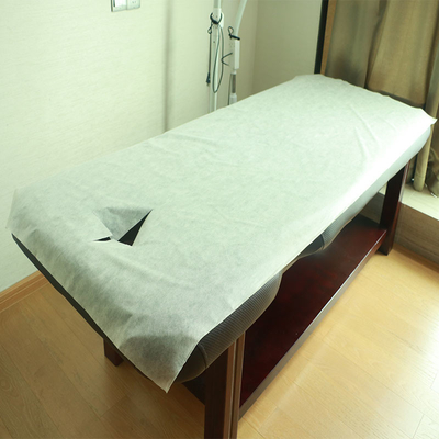 Massage-Tabellen-Bettlaken Dispoable Spunbond nicht gesponnene mit Gesichtsloch-Rosa-blauer Farbe