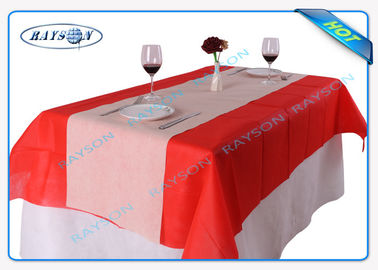 Hinaufkletternde rote Farbnicht gesponnene Material-Tischdecke an Größe 100cm x 100cm